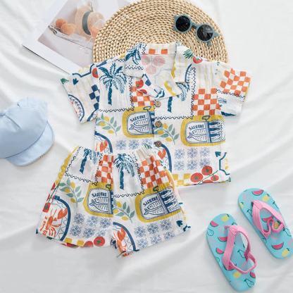 Baby Toddler Food Print Shirt and Shorts 2-piece Set - image 2