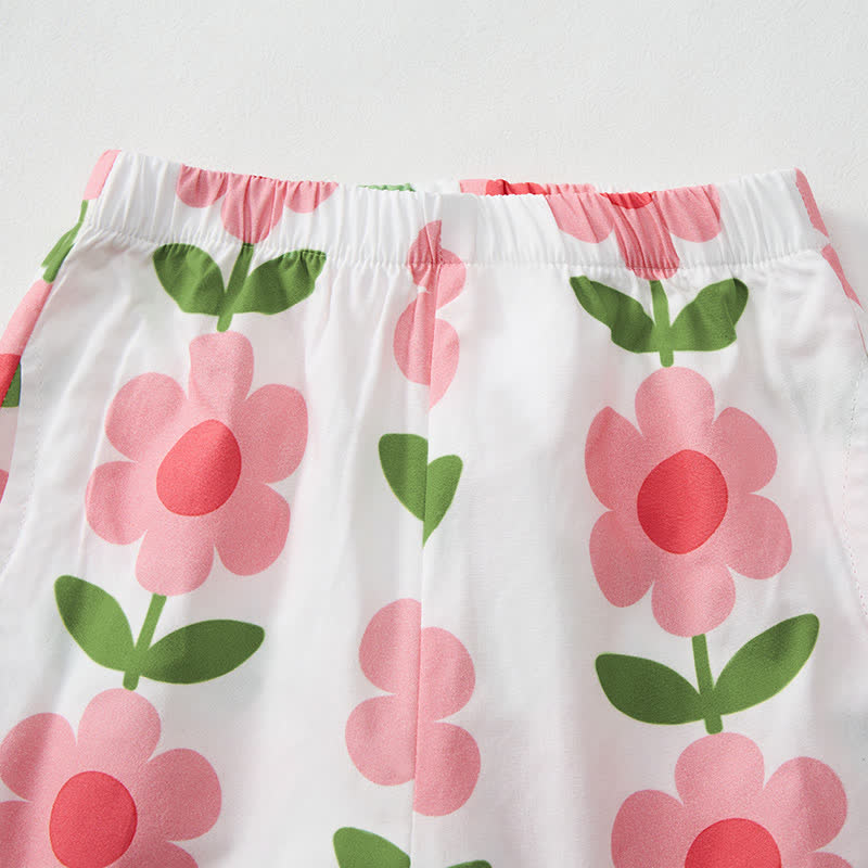 Baby Toddler Floral White Top and Shorts 2-piece Set - image 6