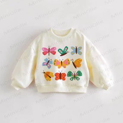 Baby Toddler Butterflies Cream Sweatshirt - Cream - 3-5T - image 1