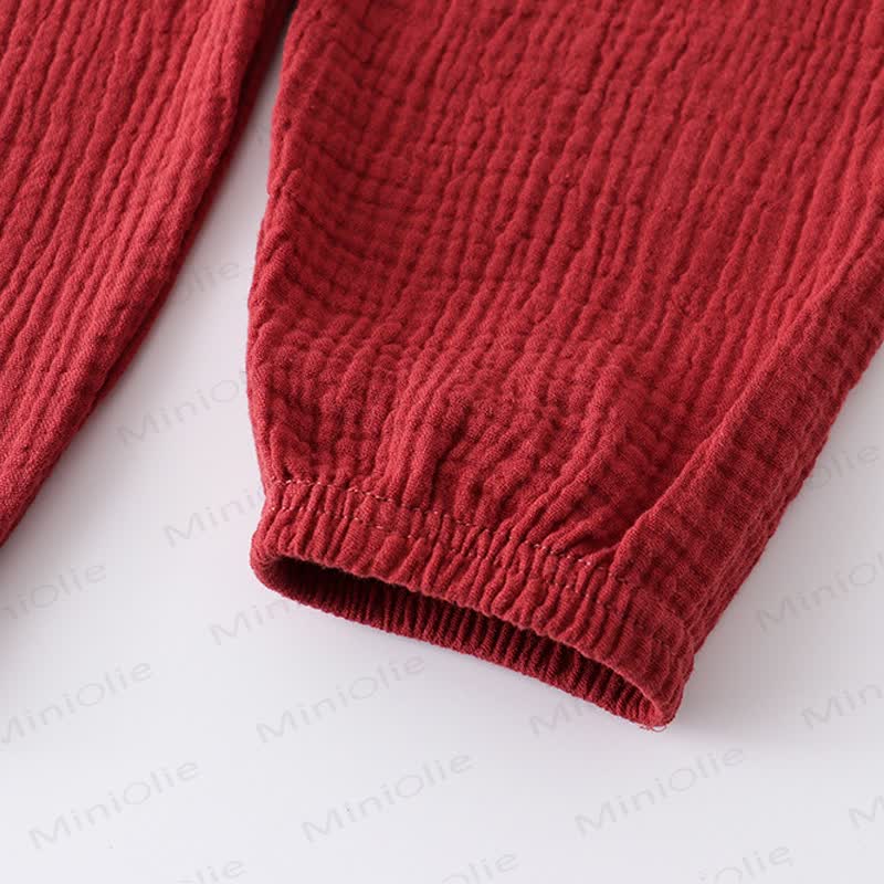 Toddler Cotton Solid Color Button Front Top and Pants 2-piece Set - image 16