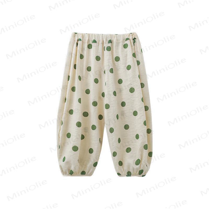 Toddler Girls Polka Dots Pants - Green - 6-7T - image 2