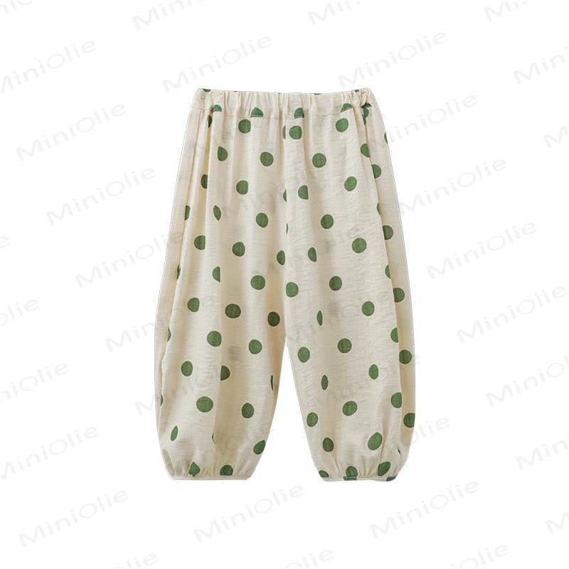 Toddler Girls Polka Dots Pants - Green - 6-7T - image 2