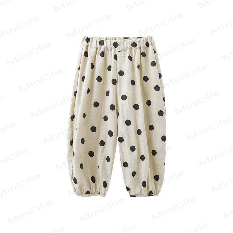 Toddler Girls Polka Dots Pants - Black - 6-7T - image 5