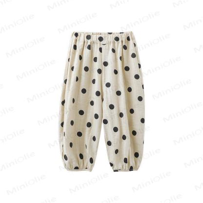Toddler Girls Polka Dots Pants - Black - 6-7T - image 5