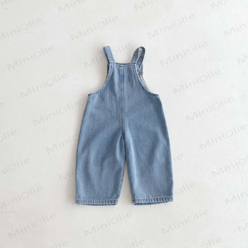 Baby Toddler Solid Color/Striped Denim Overalls - image 3