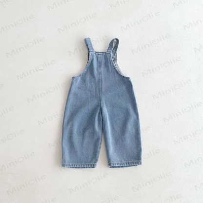 Baby Toddler Solid Color/Striped Denim Overalls - image 3