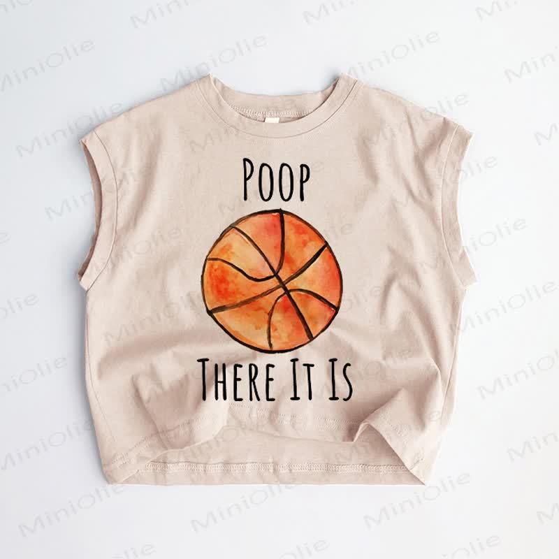 POOP THERE IT IS Baby Toddler Basketball Khaki Tank Top - Khaki - 3-5T - image 1