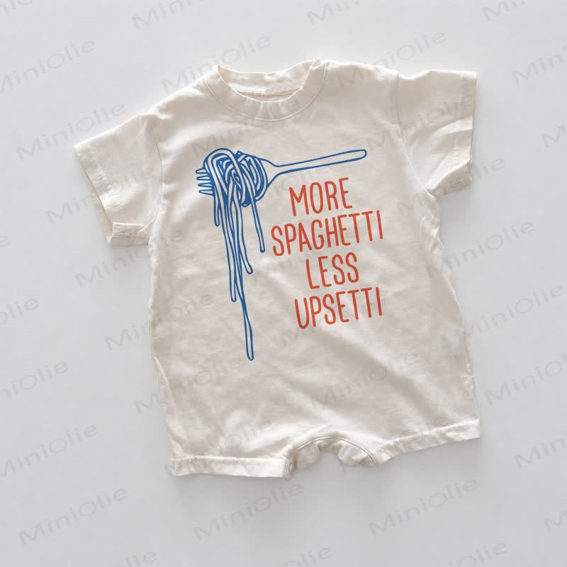 MORE SPAGHETTI LESS UPSETTI Baby White Romper - White - 18-24M - image 1