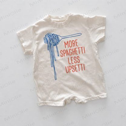 MORE SPAGHETTI LESS UPSETTI Baby White Romper - White - 18-24M - image 1