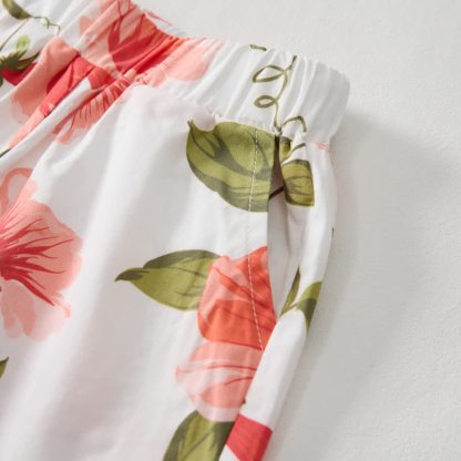 Baby Toddler White Morning Glory Print Strap Top and Shorts 2-piece Set - image 6