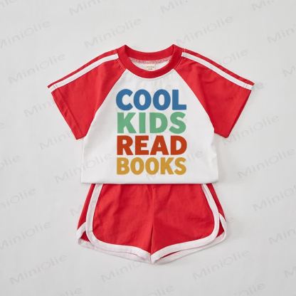 COOL KIDS READ BOOKS Baby Red Tee and Shorts Set - Red - 2-3T - image 1