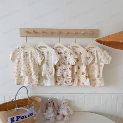 Toddler Soft Cotton Animal Print T-Shirt and Shorts 2-piece Set - image 1