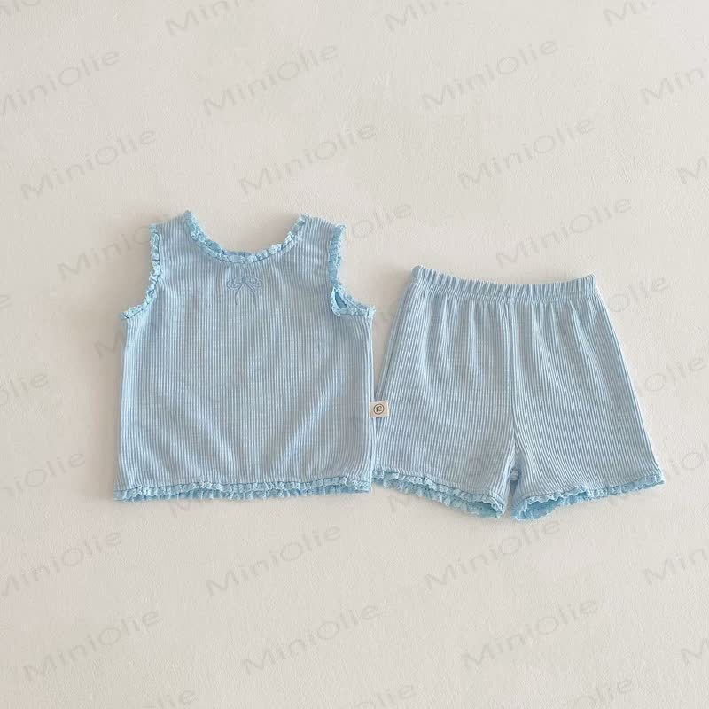 Baby Boys Ruffle Trim Tank Top and Shorts Set - Blue - 2-3T - image 3