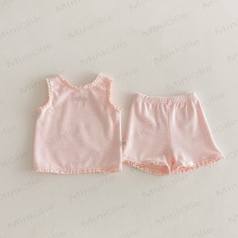 Baby Boys Ruffle Trim Tank Top and Shorts Set - Pink - 2-3T - image 4