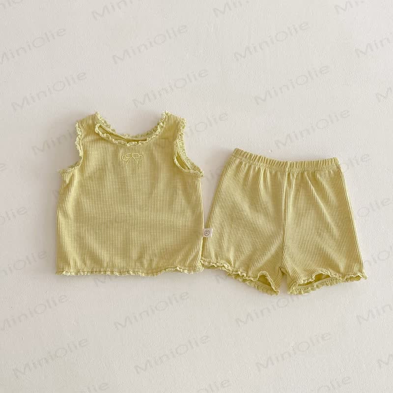 Baby Boys Ruffle Trim Tank Top and Shorts Set - Yellow - 2-3T - image 5