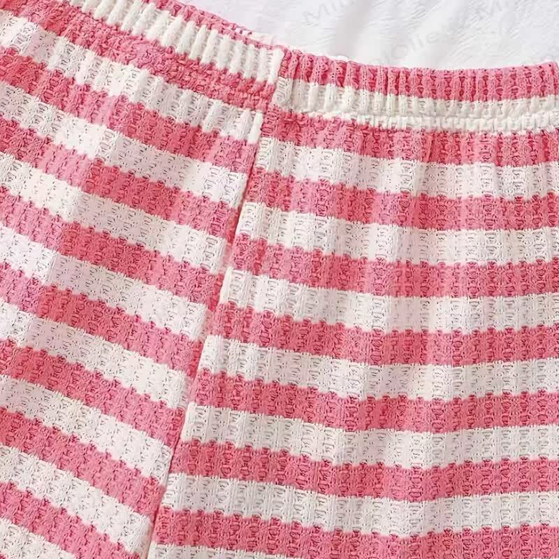 Baby Girls Watermelon Waffle Knit Tank Top and Shorts 2-piece Set - image 5