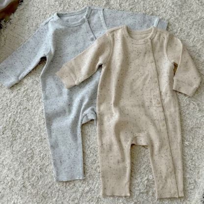 Baby Knit Dots Romper with Cap - image 1