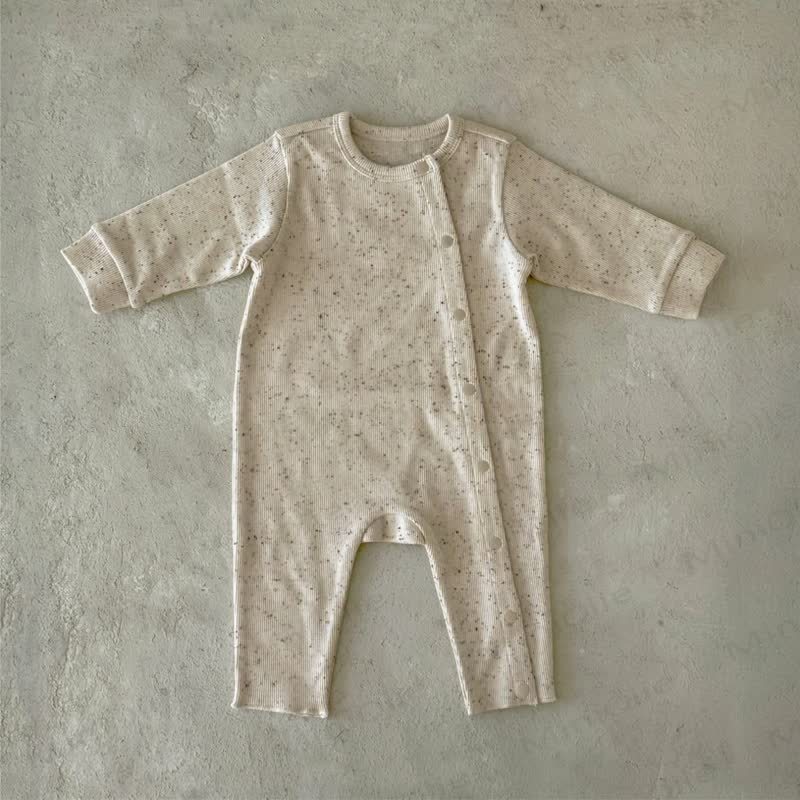 Baby Knit Dots Romper with Cap - Apricot Romper - 18-24M - image 2