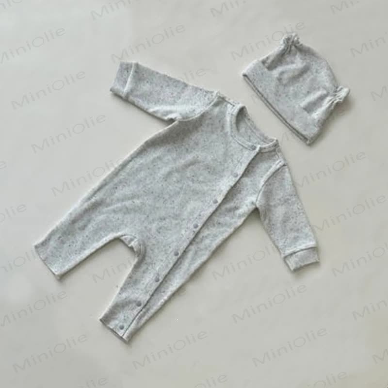 Baby Knit Dots Romper with Cap - Grey Romper and Cap - 18-24M - image 7