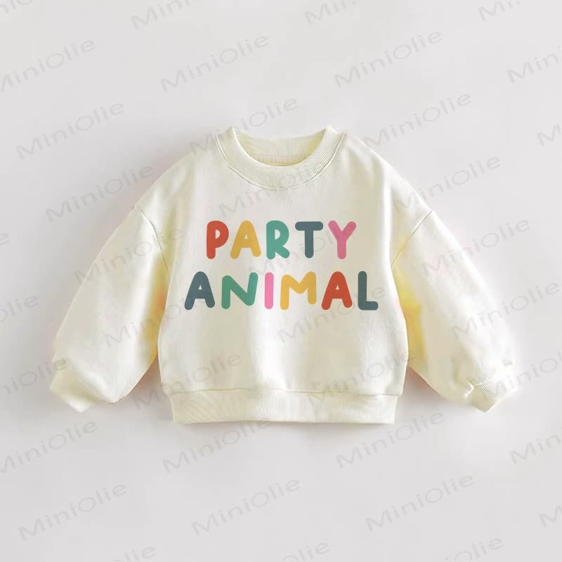 PARTY ANIMAL Baby Toddler Slogan Cream Sweatshirt - Cream - 3-5T - image 1