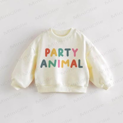PARTY ANIMAL Baby Toddler Slogan Cream Sweatshirt - Cream - 3-5T - image 1