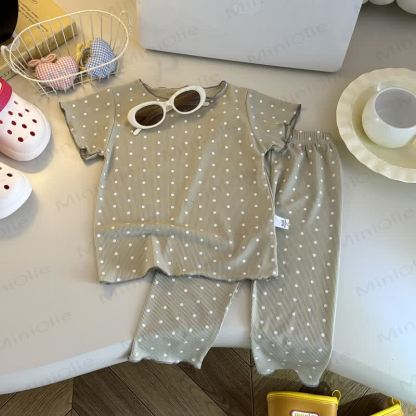 Toddler Soft Stripe Tee and Pants 2-piece Set - Brown - 8-9T - image 8