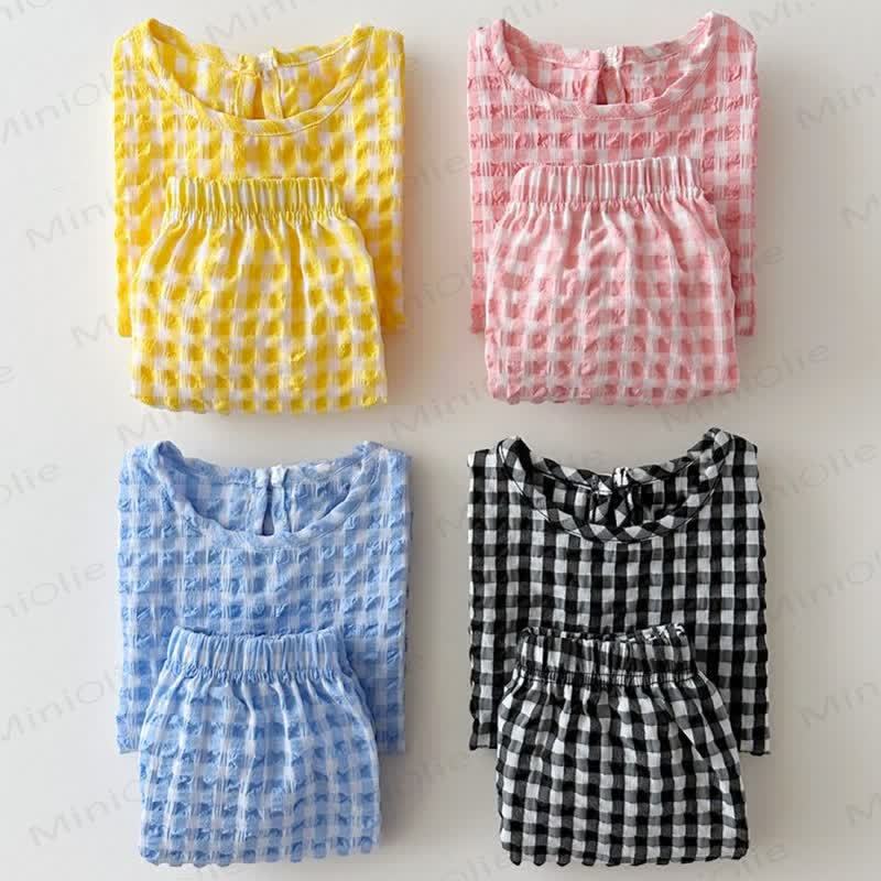Toddler Cotton Gauze Gingham Tank Top and Shorts 2-Piece Set - image 1