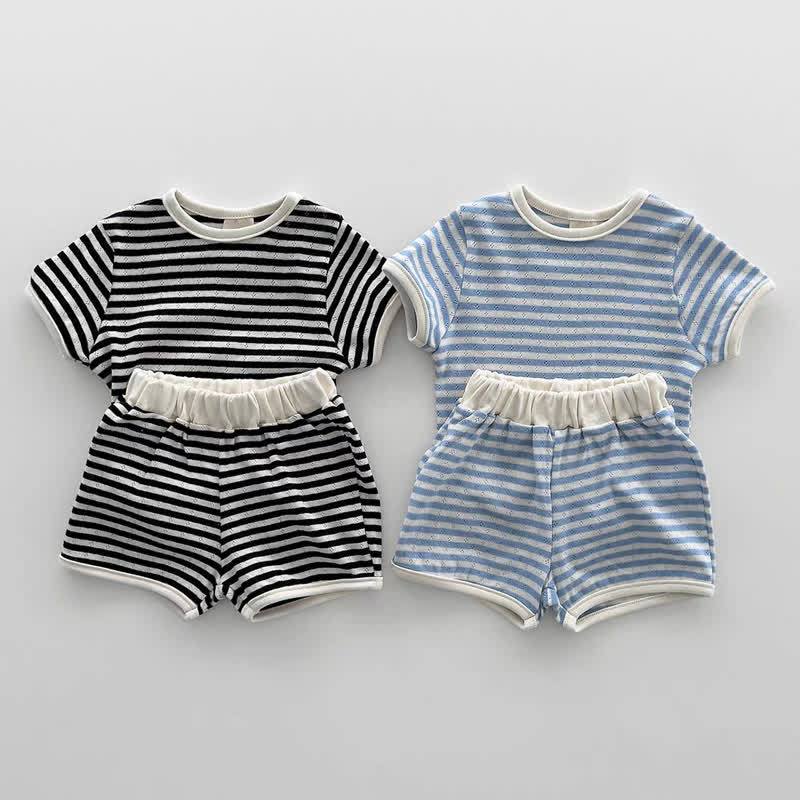 Baby Toddler Striped Top and Shorts 2-piece Set - image 1