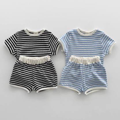 Baby Toddler Striped Top and Shorts 2-piece Set - image 1