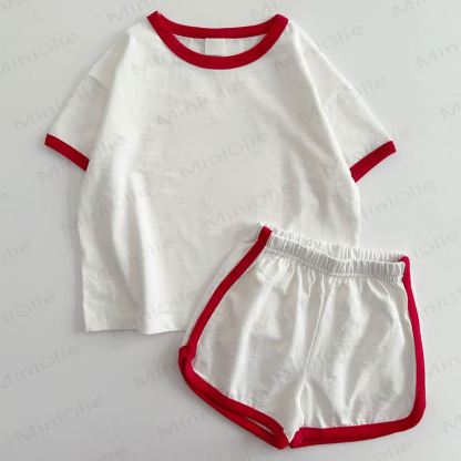 SARDINES Baby Sardines White&Red T-shirt and Shorts 2-Piece Set - image 2