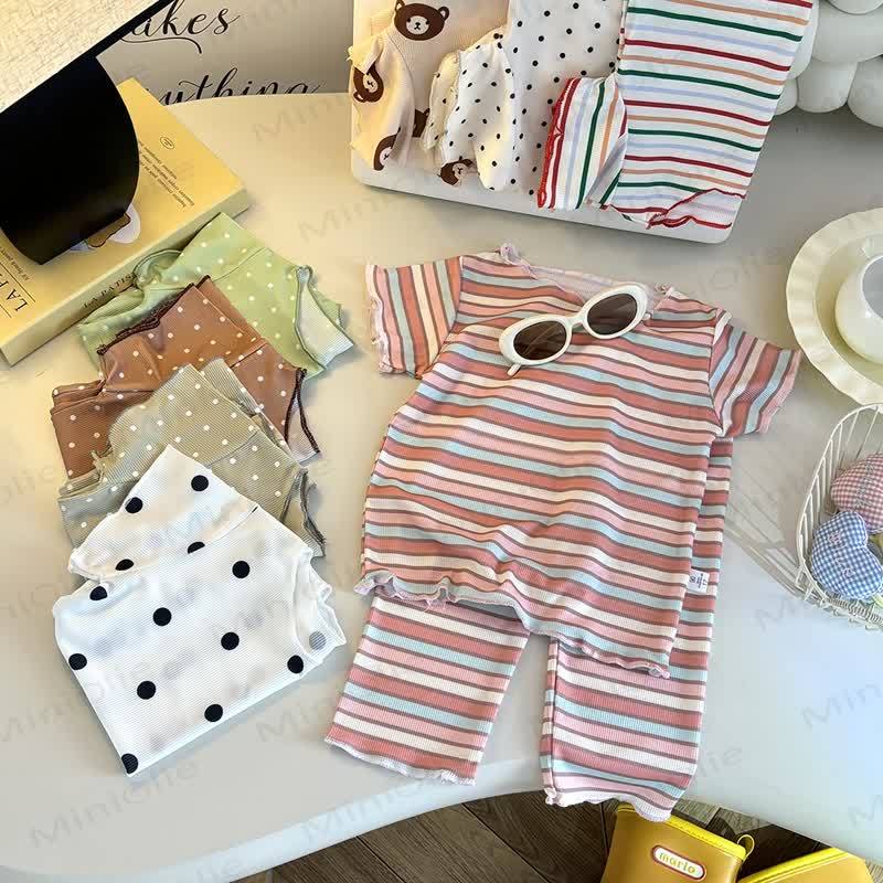 Toddler Soft Stripe Tee and Pants 2-piece Set - image 1