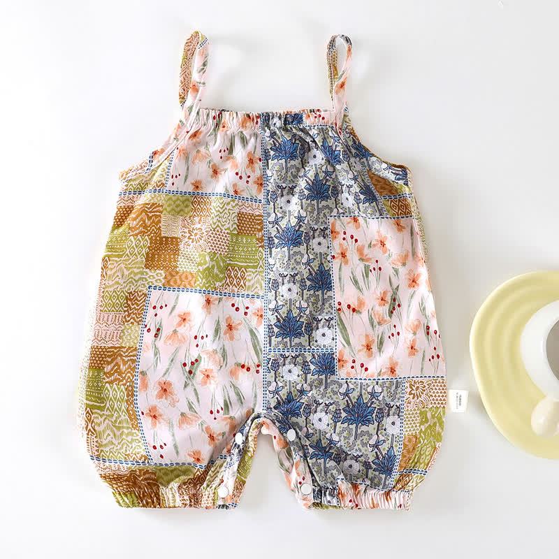 Baby Floral Strap Romper - Red - 2-3T - image 2