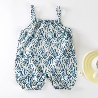 Baby Floral Strap Romper - Blue - 2-3T - image 4