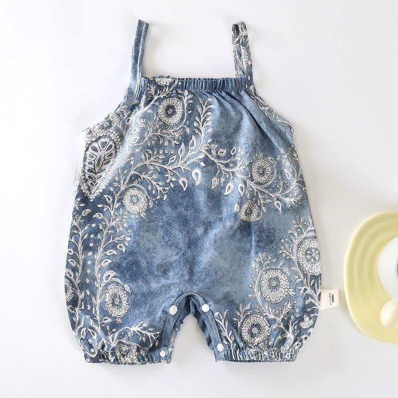 Baby Floral Strap Romper - Navy - 2-3T - image 6