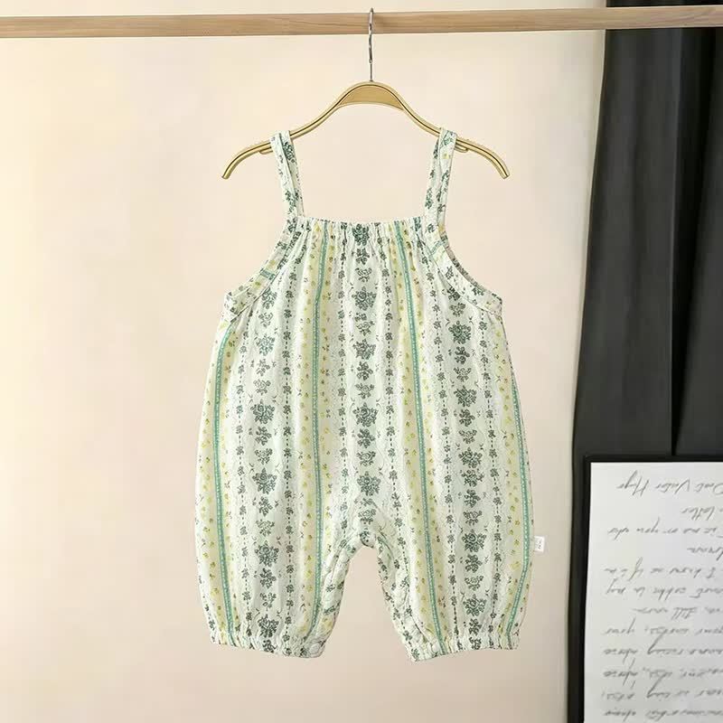 Baby Floral Strap Romper - White Vine - 2-3T - image 7