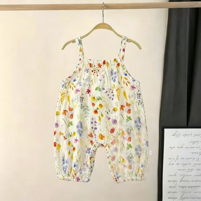 Baby Floral Strap Romper - White Flower - 2-3T - image 9