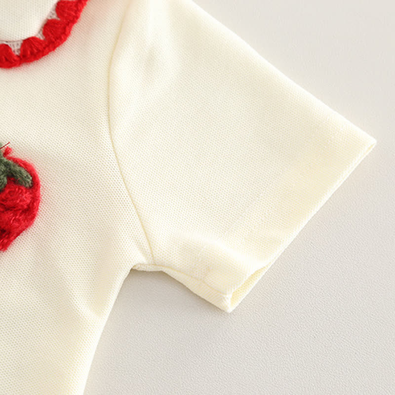 Toddler Baby Girl Strawberry Peter Pan Collar Top and Shorts 2-piece Set - image 7