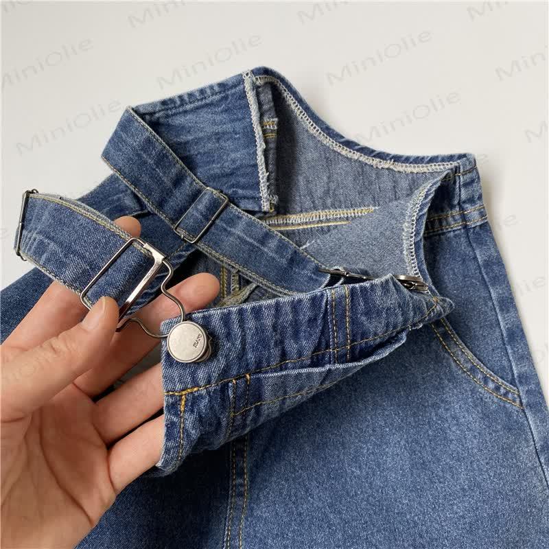 Toddler Baby Denim Solid Color Pocket Overalls - image 6
