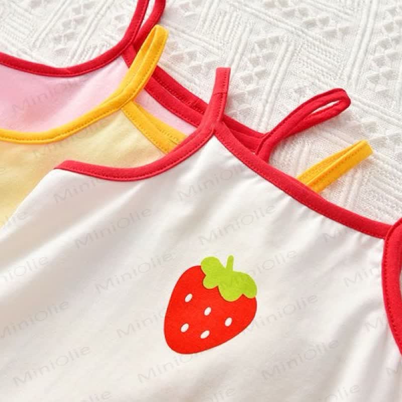 Toddler Girls Cotton Fruit Contrast Trim Cami Top - image 7