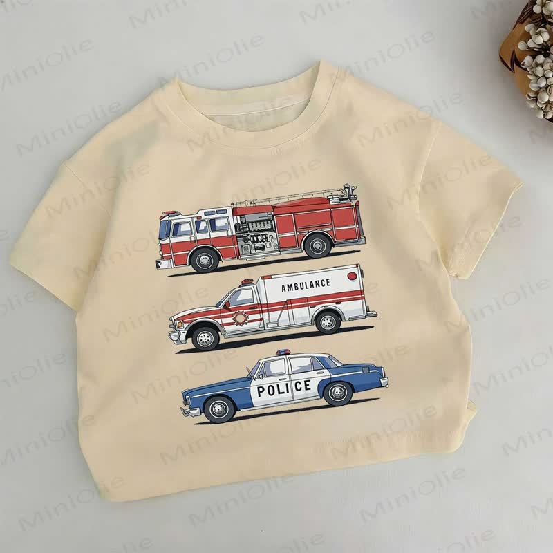Toddler Boys Car Print Khaki T-shirt - Khaki - 6-7T - image 1