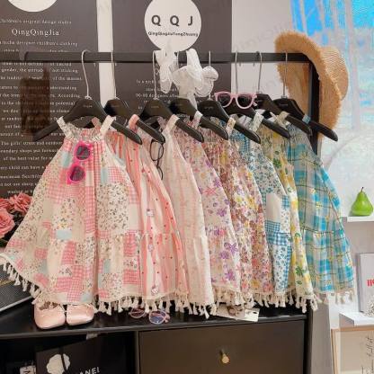 Toddler Kid Girls Patchwork Tassel Sleeveless Dress - image 1