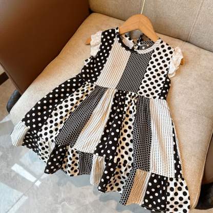 Toddler Kid Girl Ruffle Sleeves Dress - Black - 12-13T - image 3