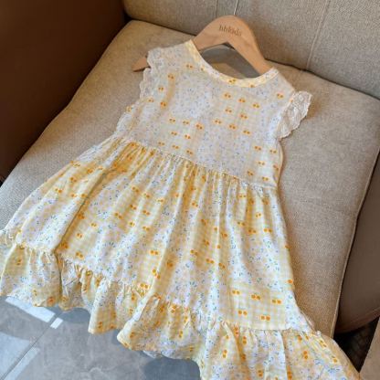 Toddler Kid Girl Ruffle Sleeves Dress - Yellow - 12-13T - image 7