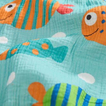 Baby Fish Print Green Jumpsuit with Hat - image 6