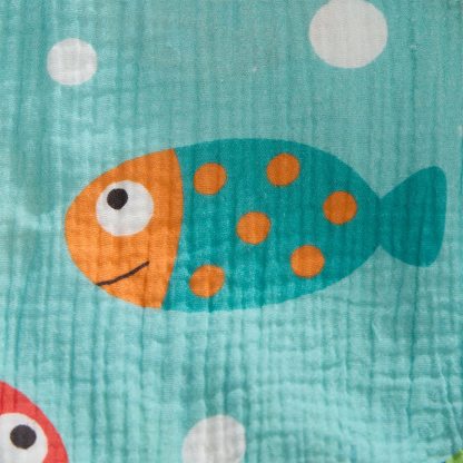 Baby Fish Print Green Jumpsuit with Hat - image 5
