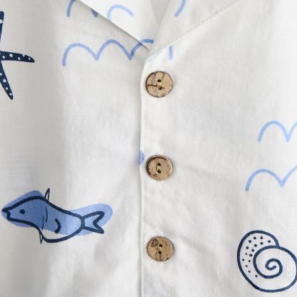 Toddler Boys White Fish Print Shirt and Shorts 2-piece Set - image 5