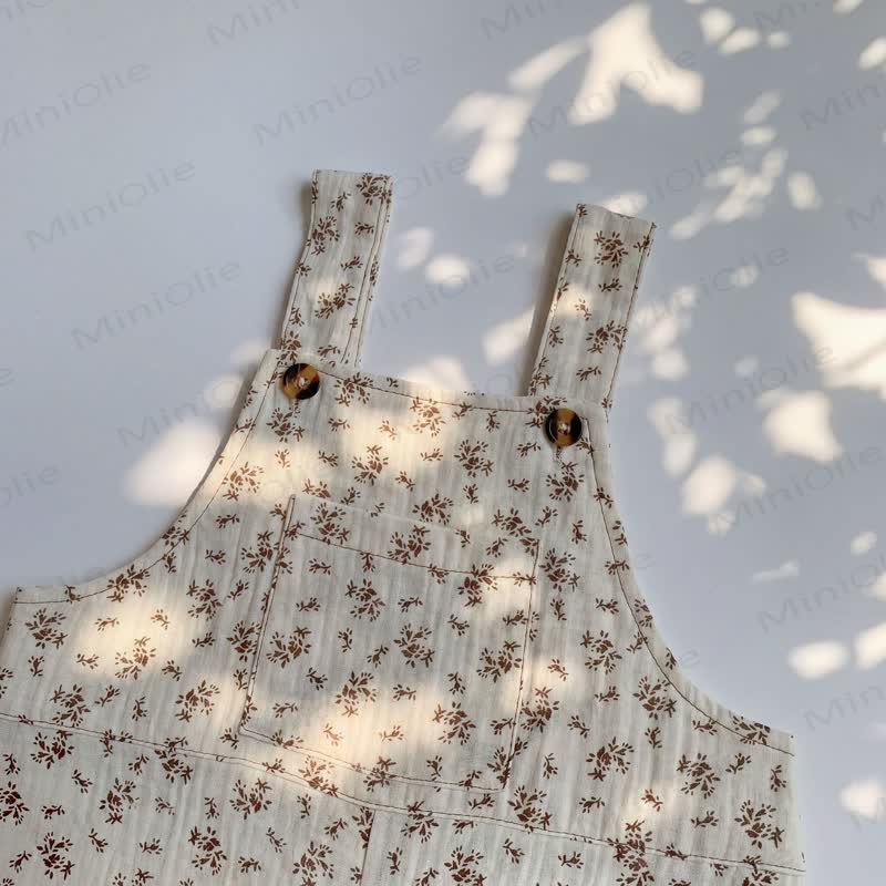 Baby Toddler Floral/Puppy Print Pocket Overalls - image 7