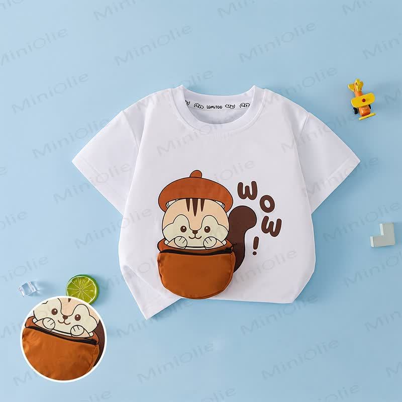 Toddler Animal Print Pocket T-Shirt - White - 8-9T - image 2