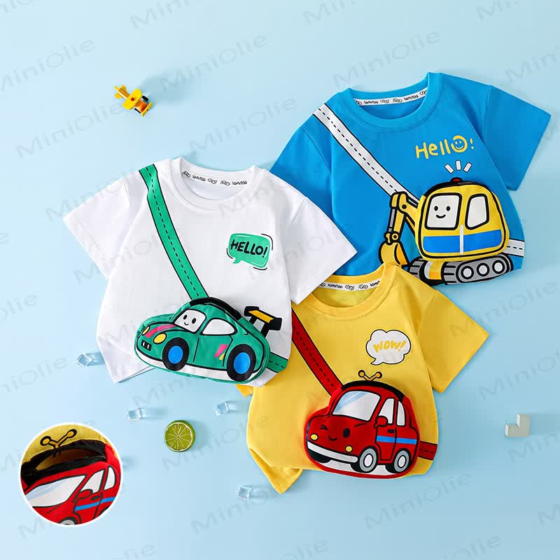 Toddler Cotton Vehicle Zip Pocket T-Shirt - image 1
