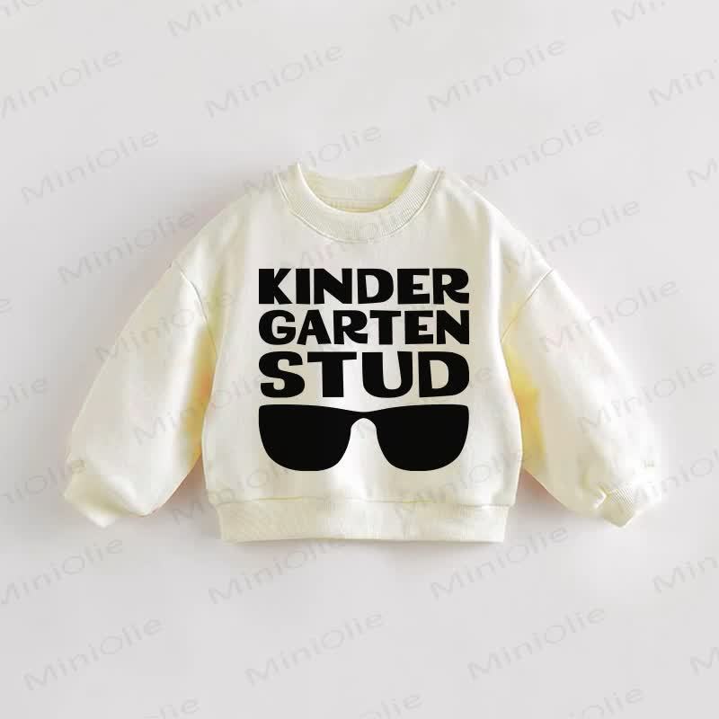 KINDER GARTEN STUD Baby Toddler Slogan Cream Sweatshirt - Cream - 3-5T - image 1